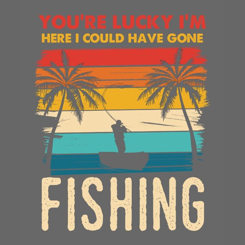 Fischerei Retro Sunset Silhouette