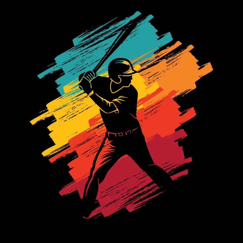 Bunter Baseball Spieler Kinder Männer Baseballer