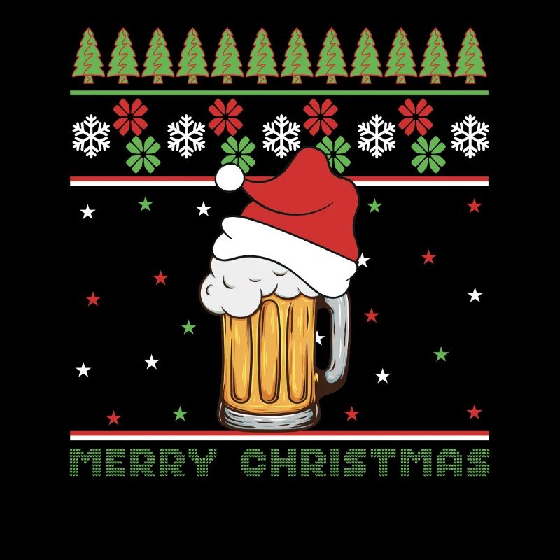 Frohe Weihnachten Hässlicher Weihnachtspullover Bier Lustiger Humor
