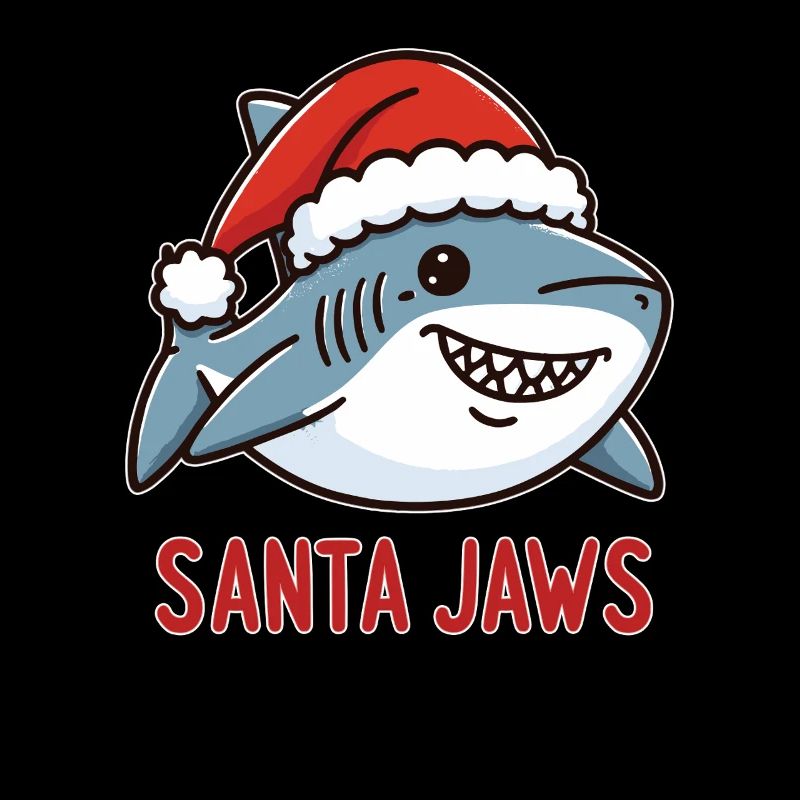 Santa Jaws : design drôle de requin de Noël