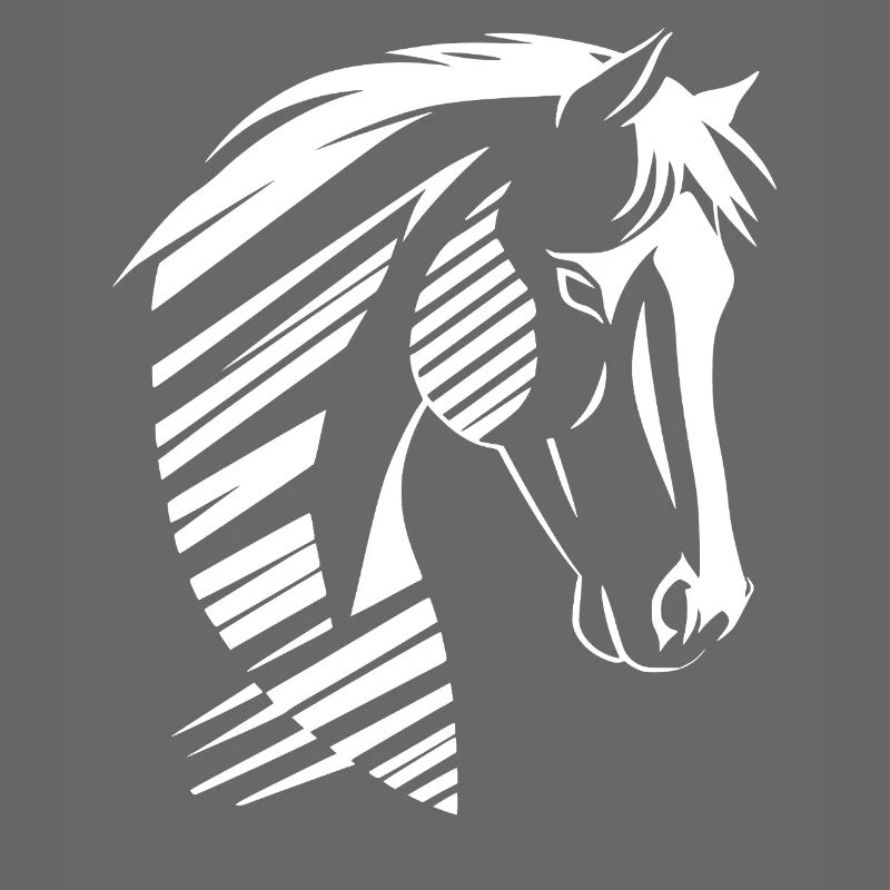 Silhouette de tête de cheval – Design solide