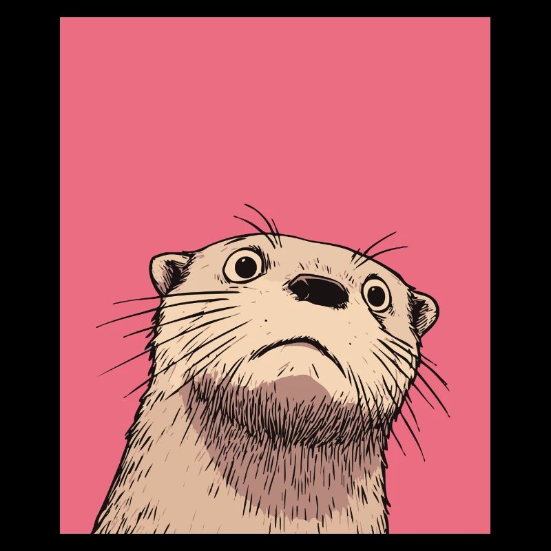 Judgmental Otter Illustration – Funny Animal Art D