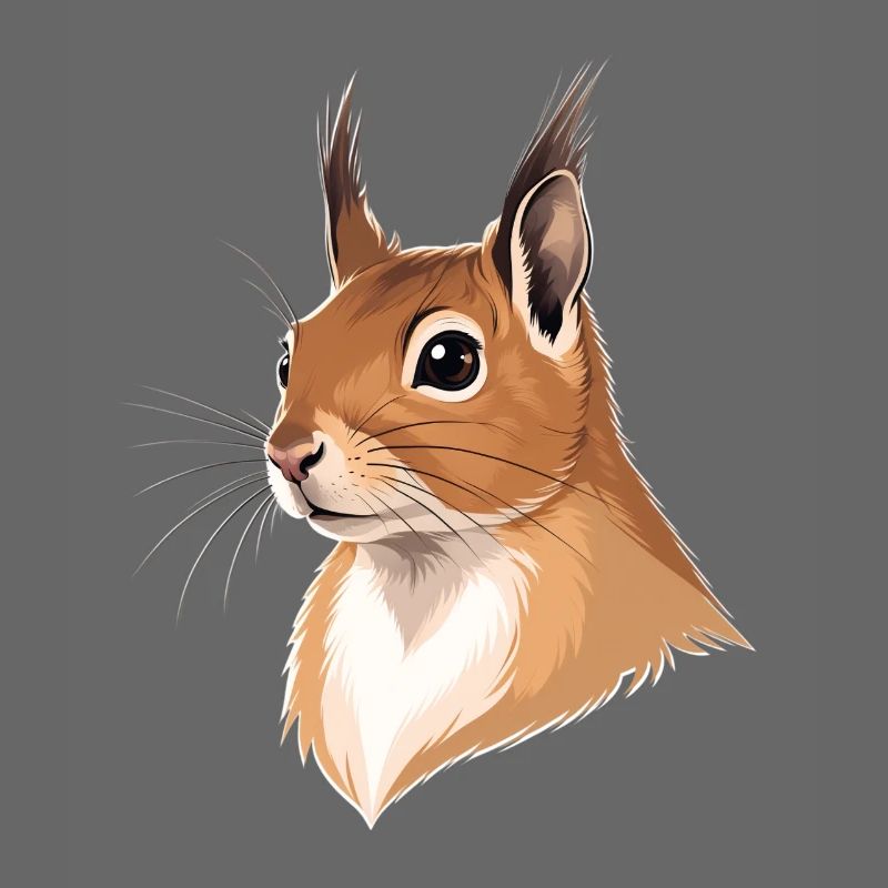 Illustrierter Eichhörnchenkopf