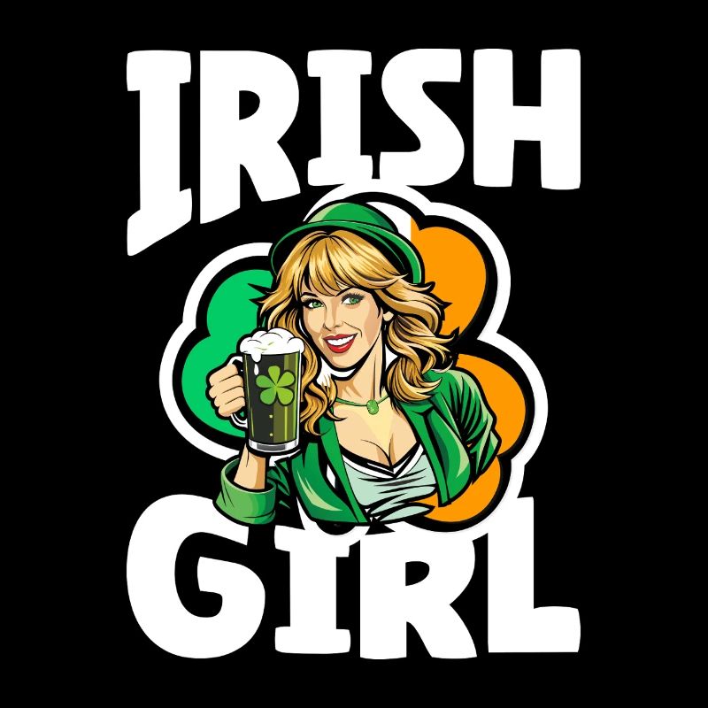 Fille irlandaise avec trèfle vert