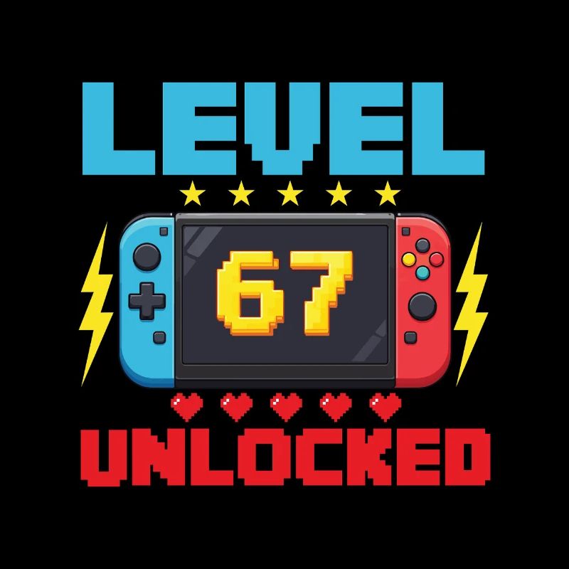 Level 67 Freigeschaltete Gamer School Meme-Kinder