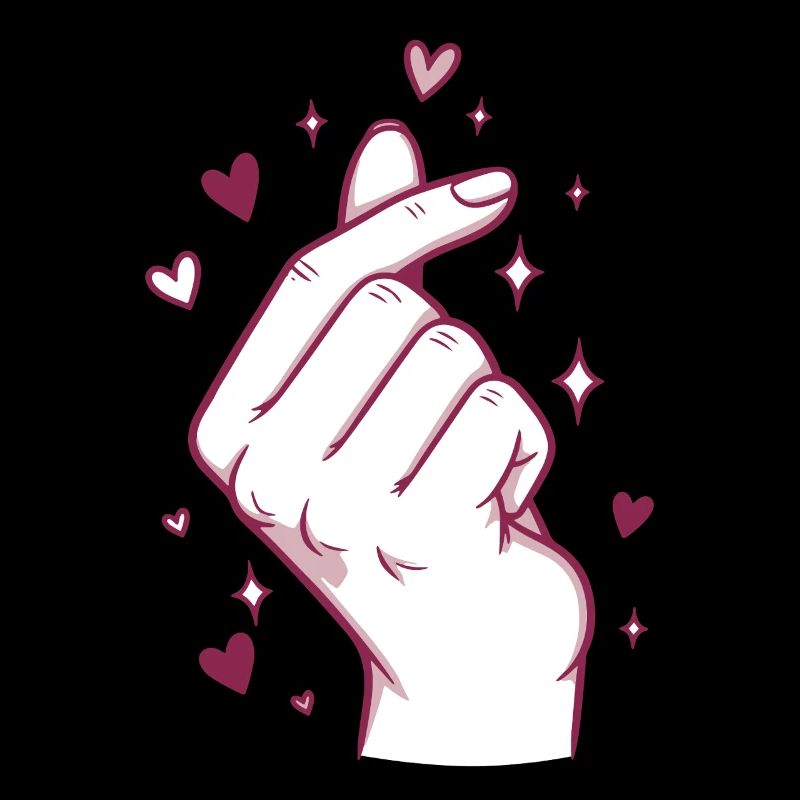 Kpop Musique coréenne Doigts mignons Cœur Amour Corée