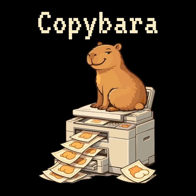 Copybara Capybara sur l’humour de bureau de la photocopieuse