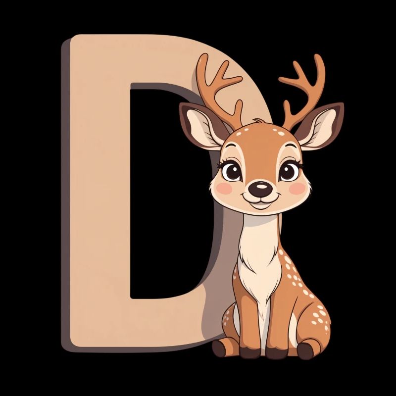 Dessin animé de Cerf D Lettre Câline D