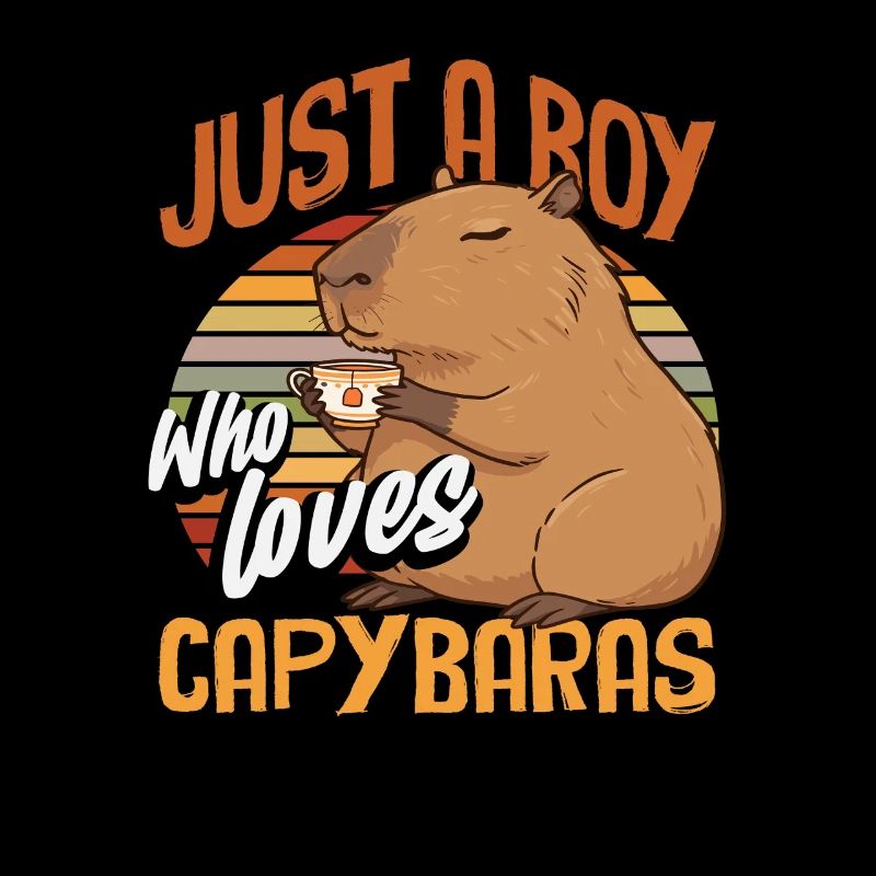 Nur Ein Junge, Der Capybaras Liebt Niedlich Lustig