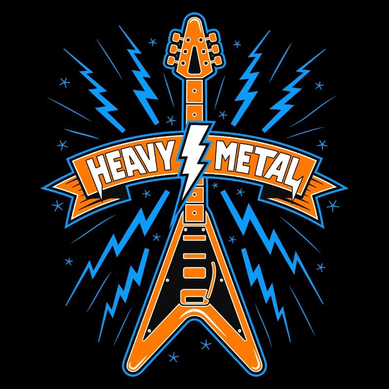 Heavy Metal Banner with Guitar