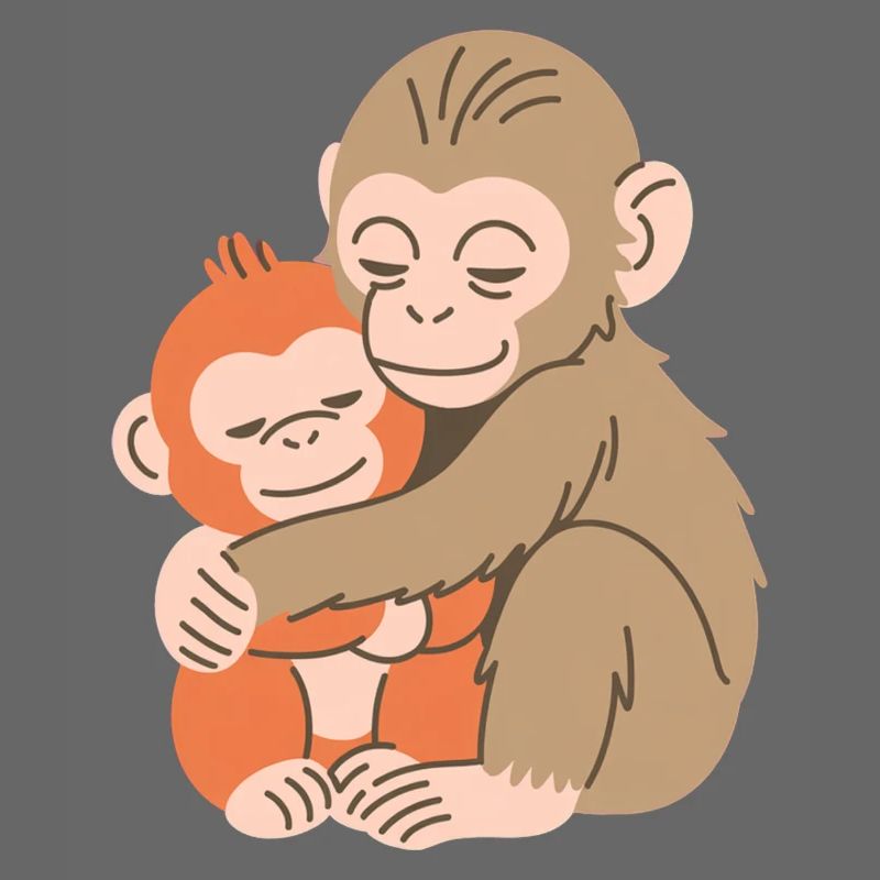 Hugging Monkey Duo