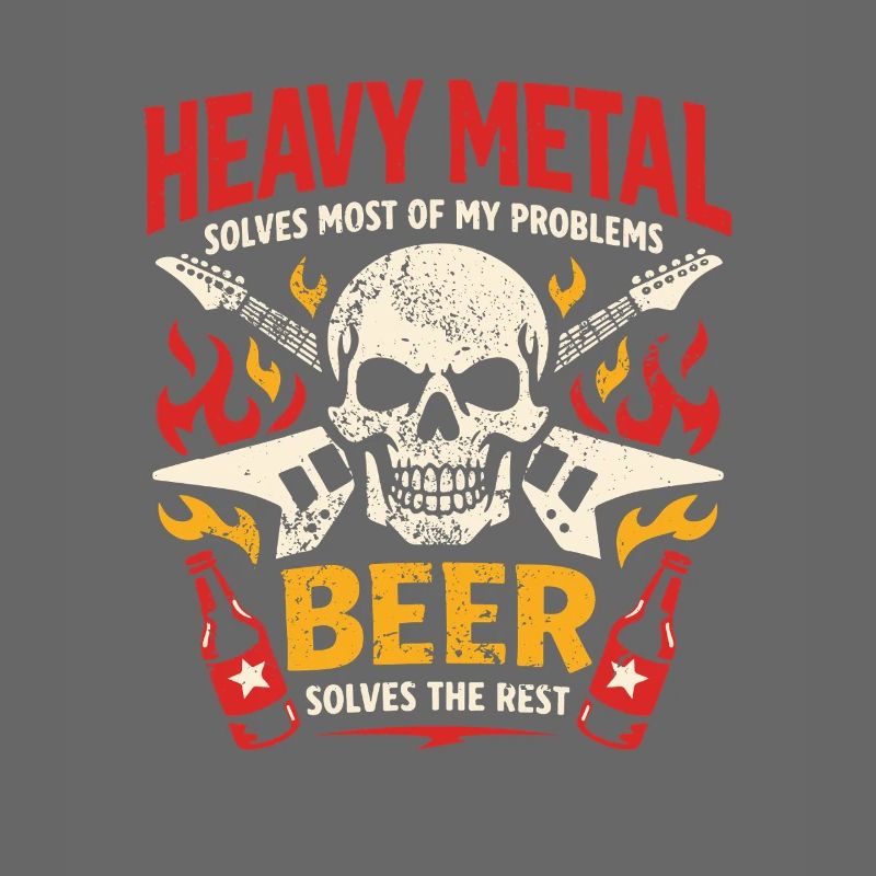 Heavy Metal solves my problems - Bier Spruch