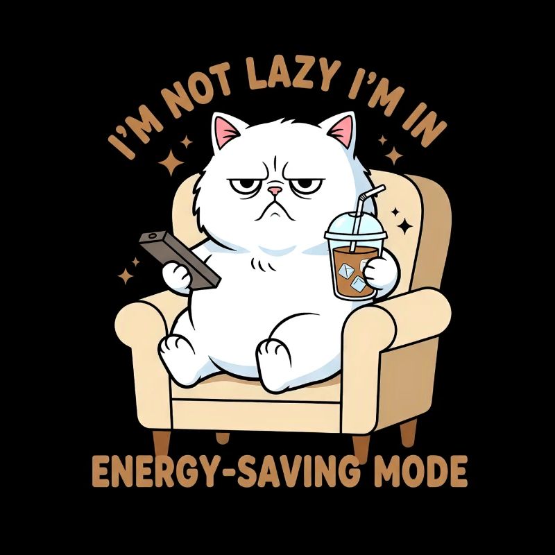 I'm Not Lazy—Power Saving Cat