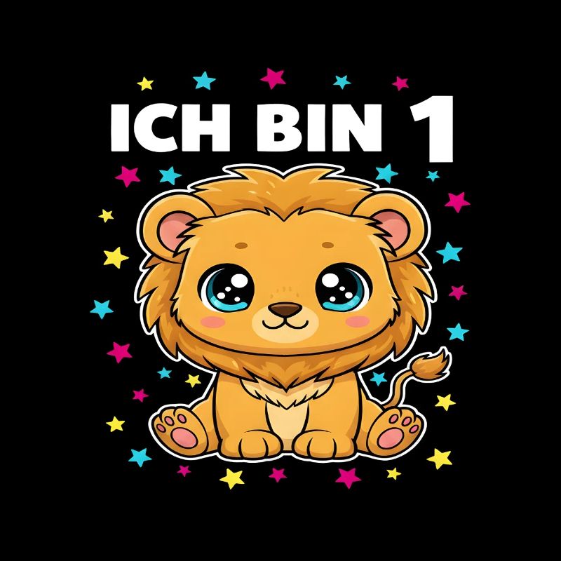 Ich bin 1 - Süßes Löwe zum 1. Geburtstag