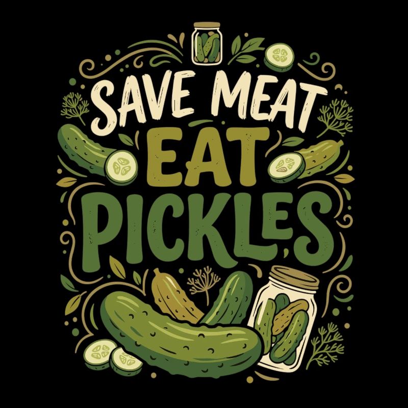 Funny Cucumber Saying Save Meat Eat Pickles