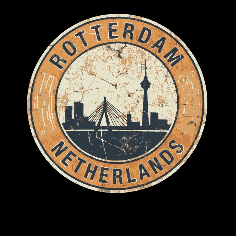 Rotterdam Netherlands Skyline Vintage