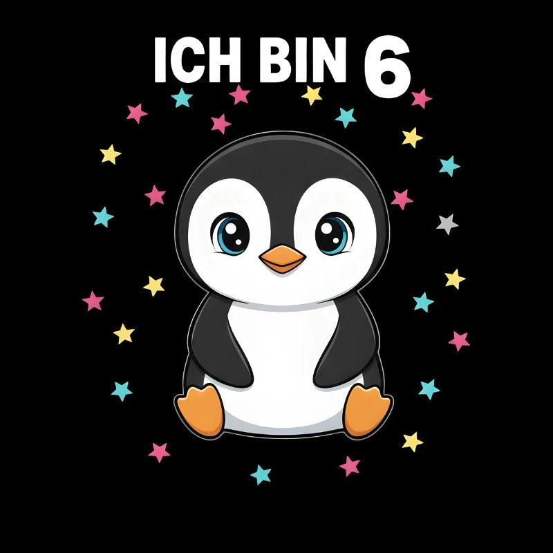 Ich bin 6 - Süßes Pinguin zum 6. Geburtstag
