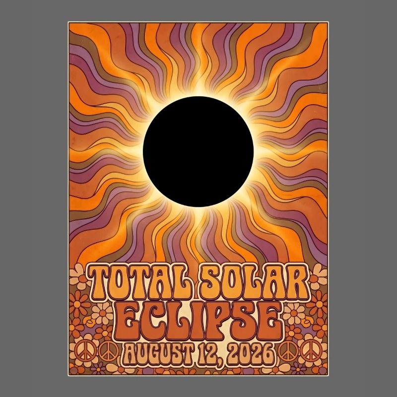 Total Solar Eclipse 2026 Sunburst Poster