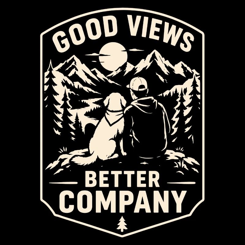 Gone Hiking Back At Sunset Dog Design