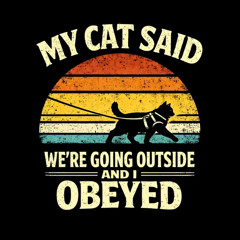 Le chat veut sortir | Humour du chat en laisse