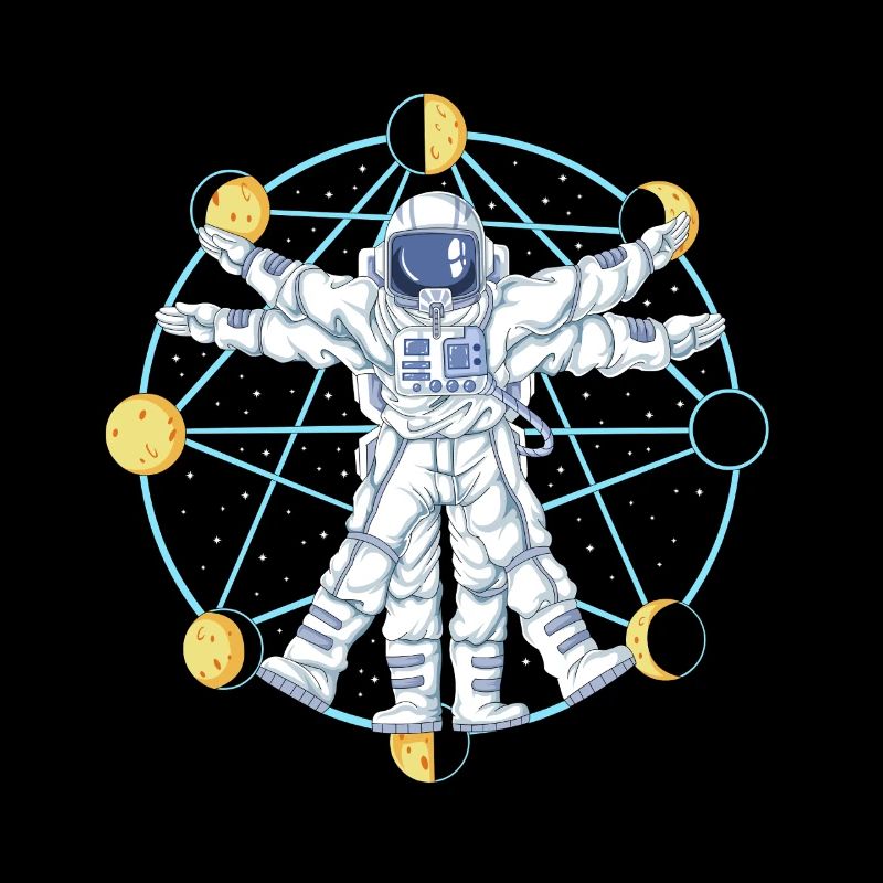 Astronautes vitruviens Phases Lunaires Art de l’anatomie spatiale