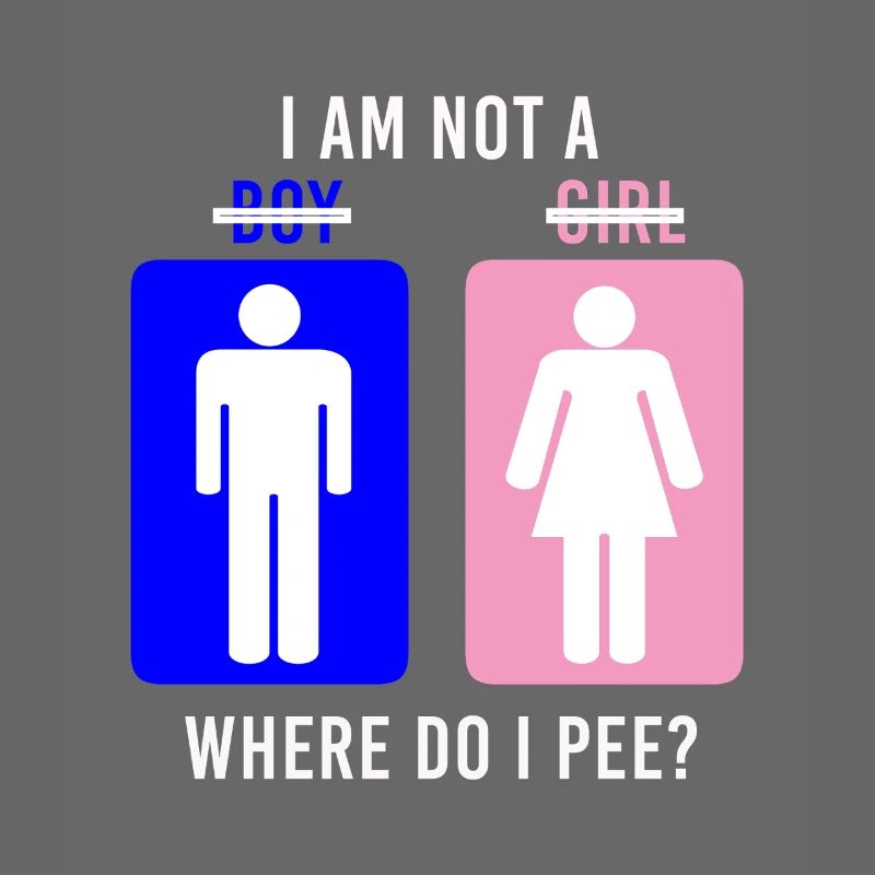 Non-Binary Where Do I Pee Gender Identity Graphic