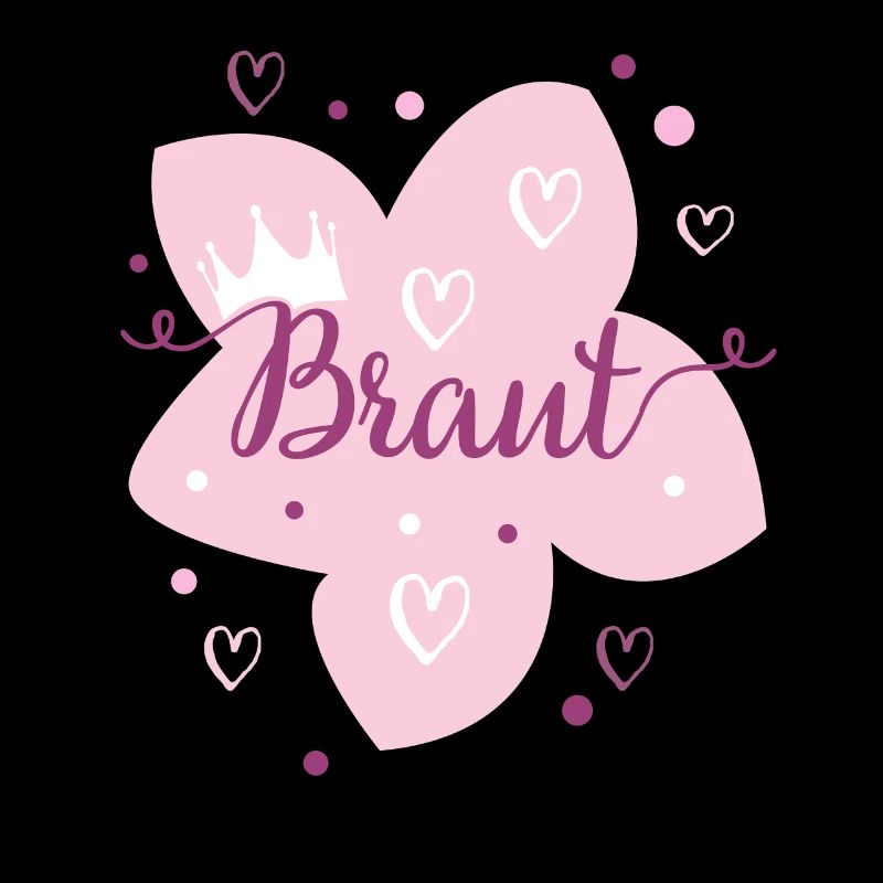 Hochzeit Brat Blüte mit Krone Schriftzug