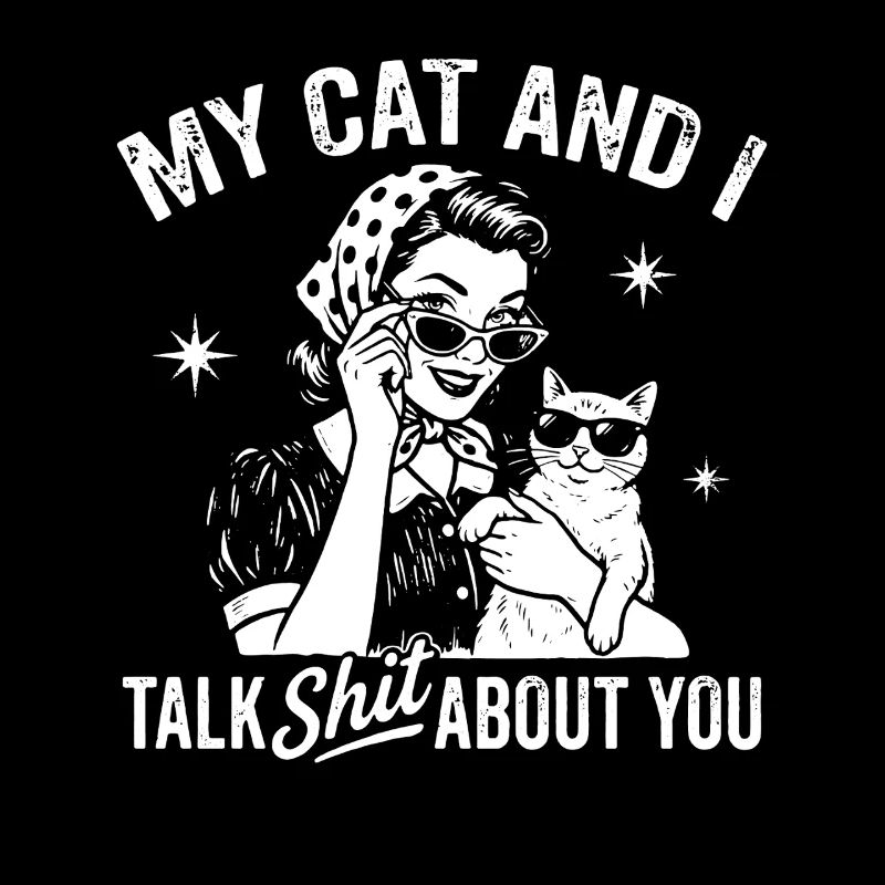 Katze, Stil und frecher Spruch Talking shit Katzen