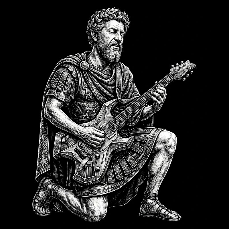 Marcus Aurelius spielt Gitarre