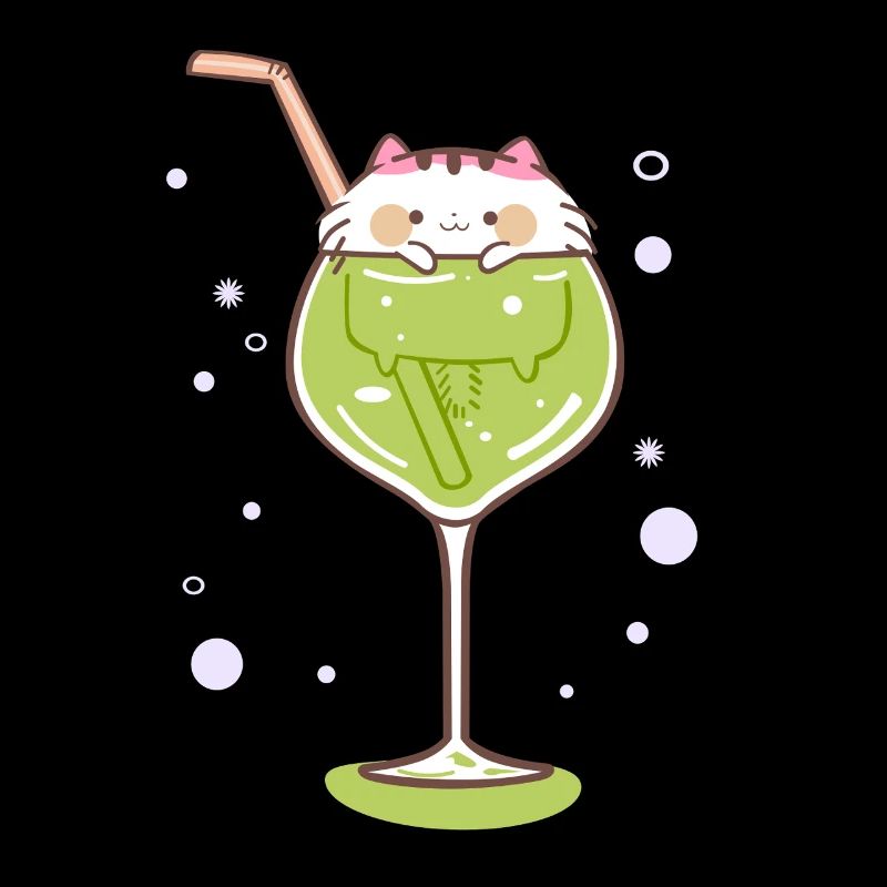 Gin cat ginglass kitty drink celebrate party