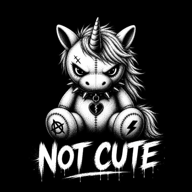 Rebellisches Einhorn – Not Cute Punk Design