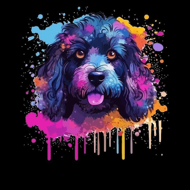 Pudel Splash Art Dog Bunt