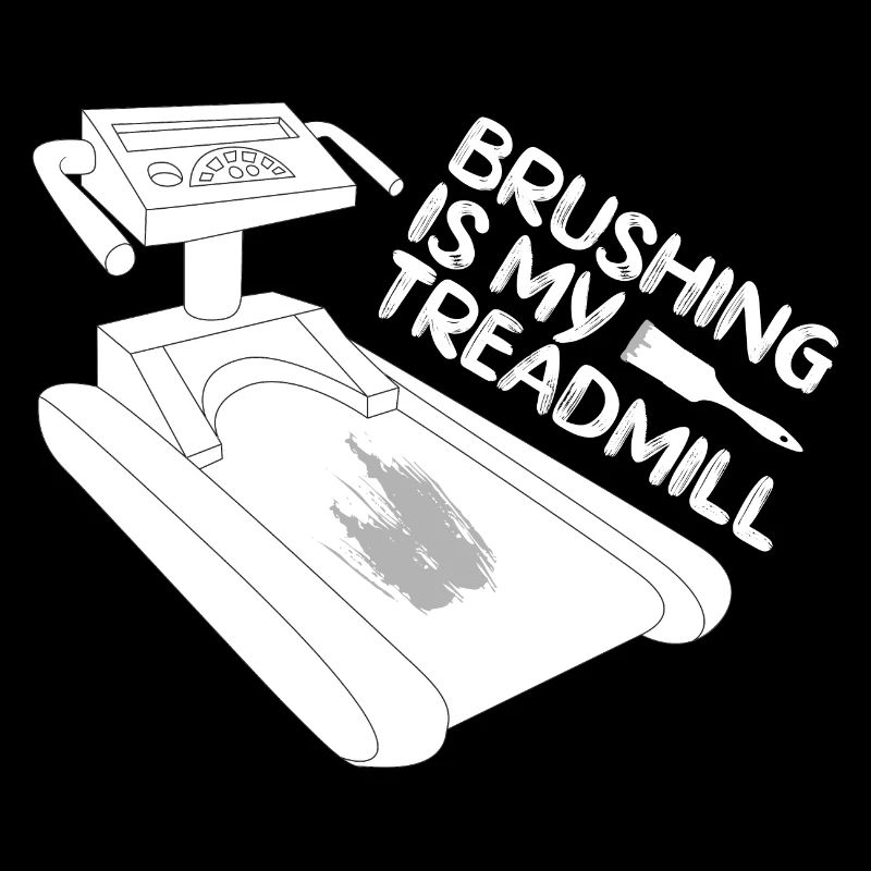 Funny Artist Painter Brushing My Treadmill Draw
