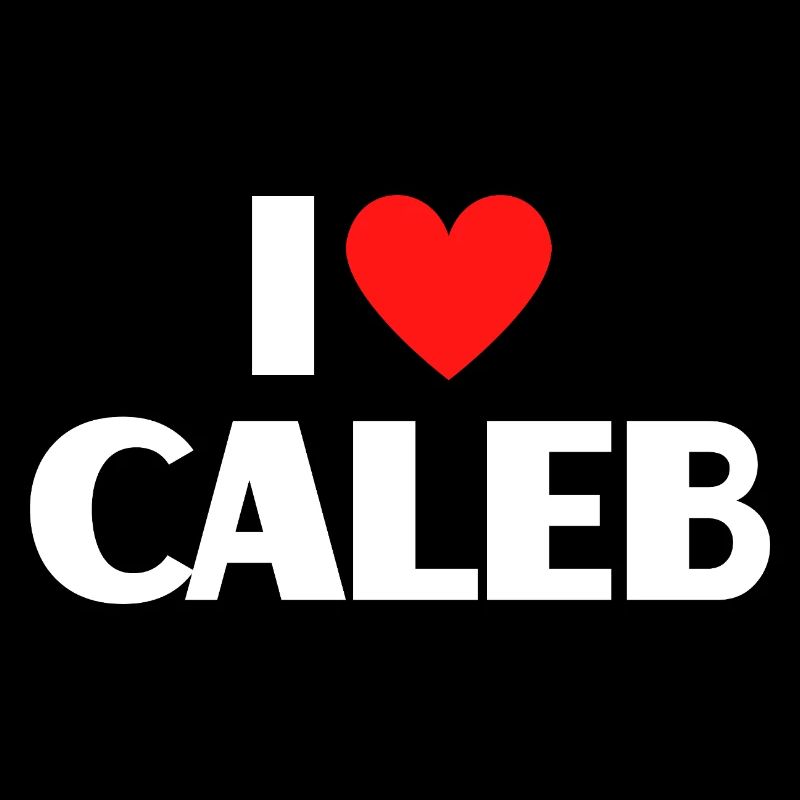 I love Caleb Rotes Herz Liebe Fan Geschenk