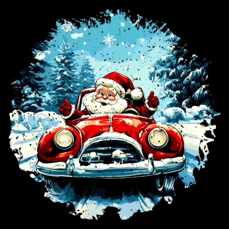 Autofahrer Weihnachten / Weihnachtsmann Autofahrer