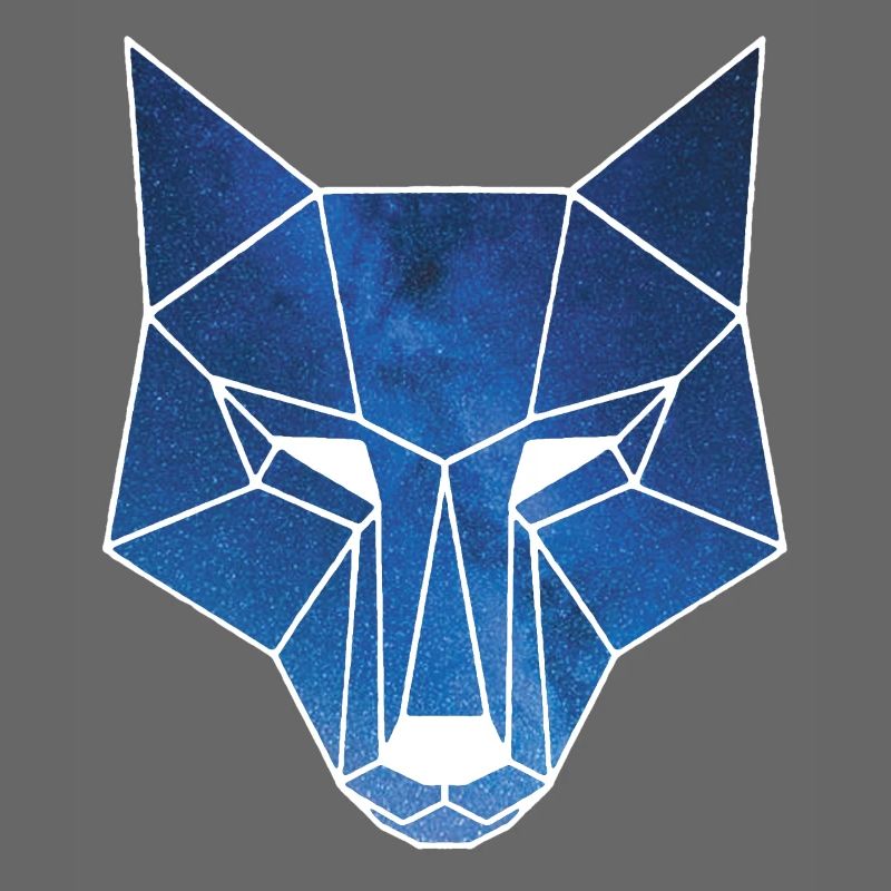Weißer Wolf und Sternenhimmel