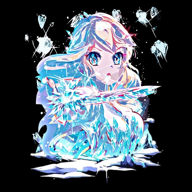 Ice Crystal Snow Queen Anime Princesse de glace