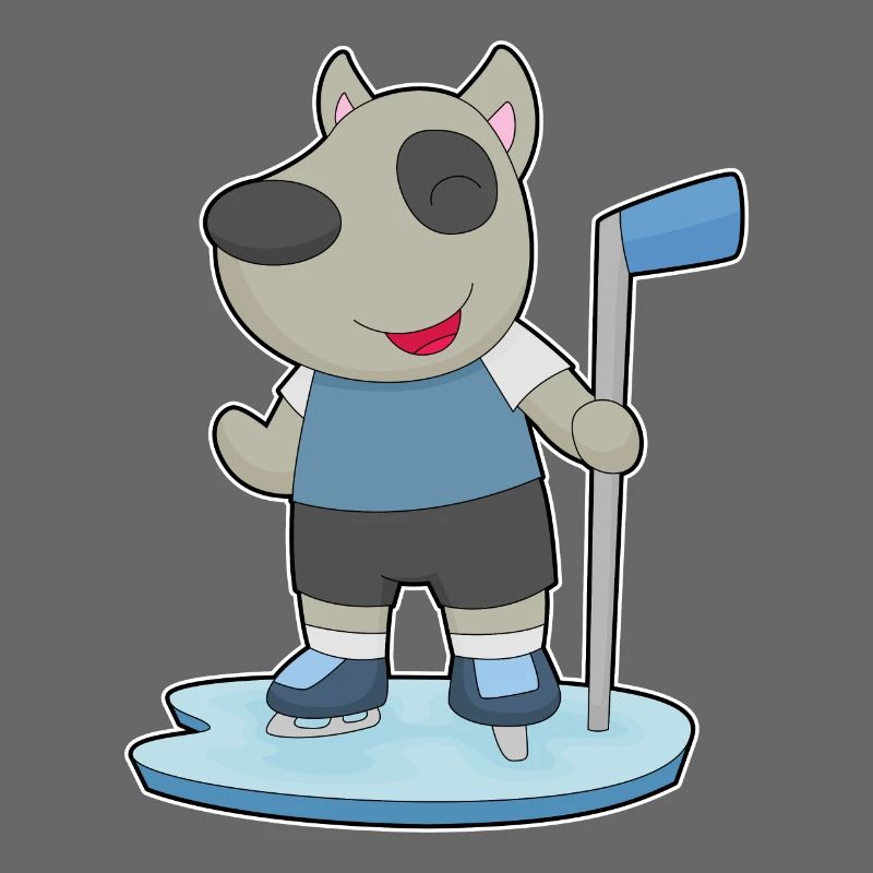 Hund Eishockey Eishockeyschläger