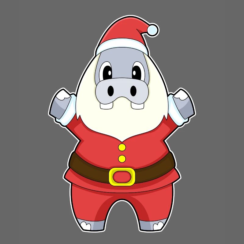 Nilpferd Weihnachten Weihnachtsmann
