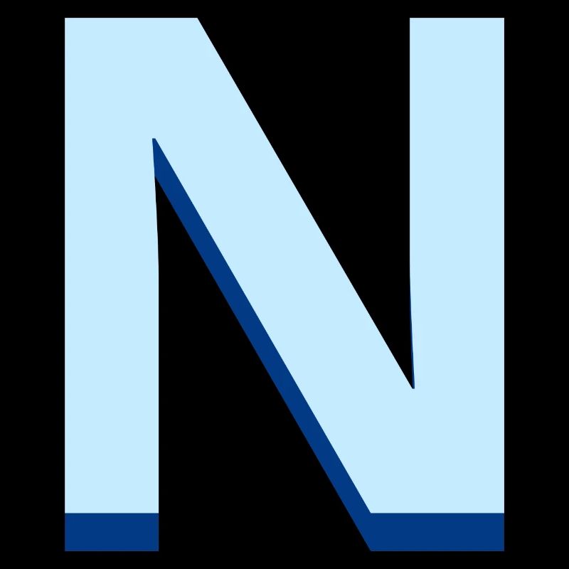Lettre n bleu pop et moderne