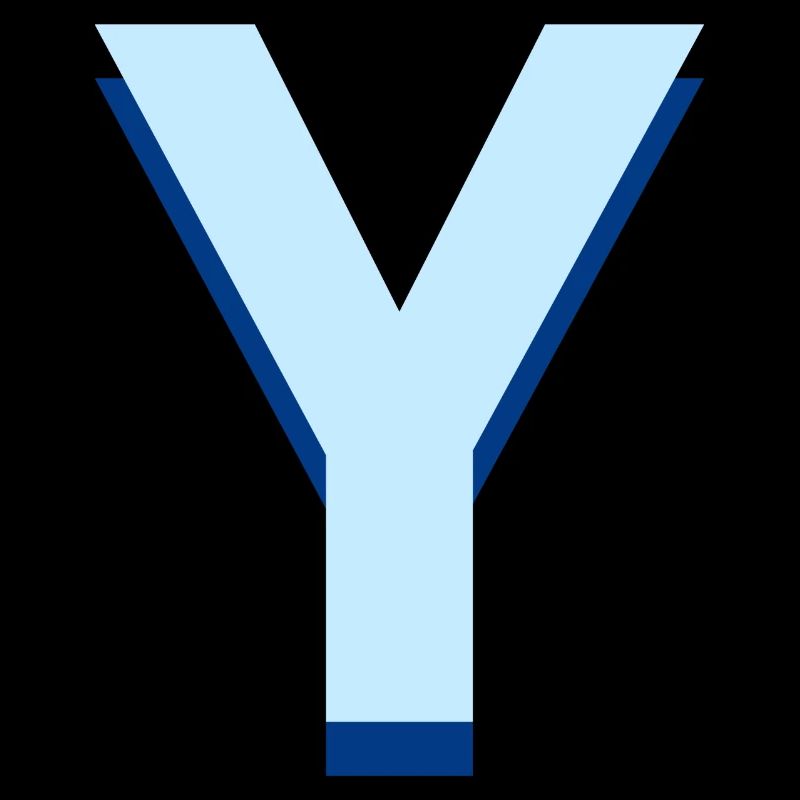 Lettre y bleu pop et moderne