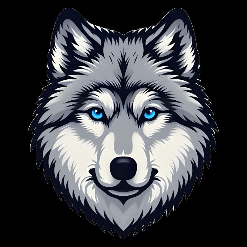 Blau äugiger Wolf Kopf