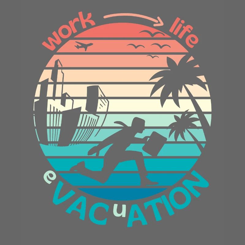 Retro Sunset Style Evakuierung oder Arbeit ins Paradies