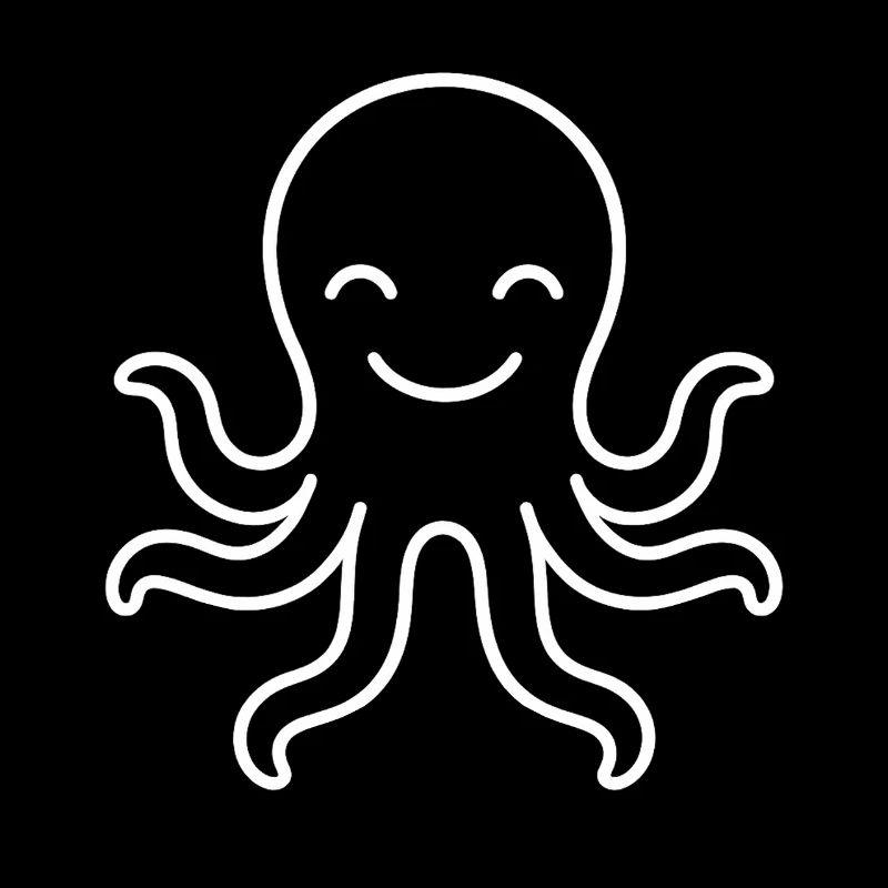 Kawaii Line Octopus Silhouette