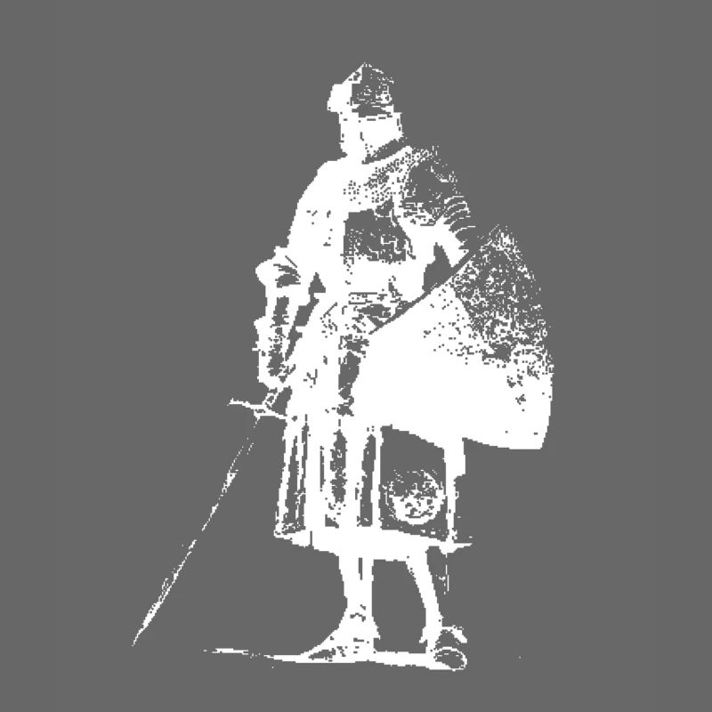 Lone Knight with Banner Silhouette