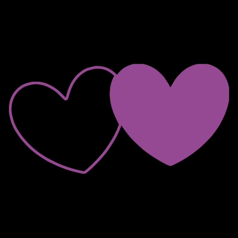 Coeur Violet 2 Coeurs Saint Valentin