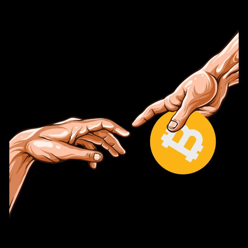 Bitcoin Die Erschaffung Gemälde Crypto Bitcoin BTC
