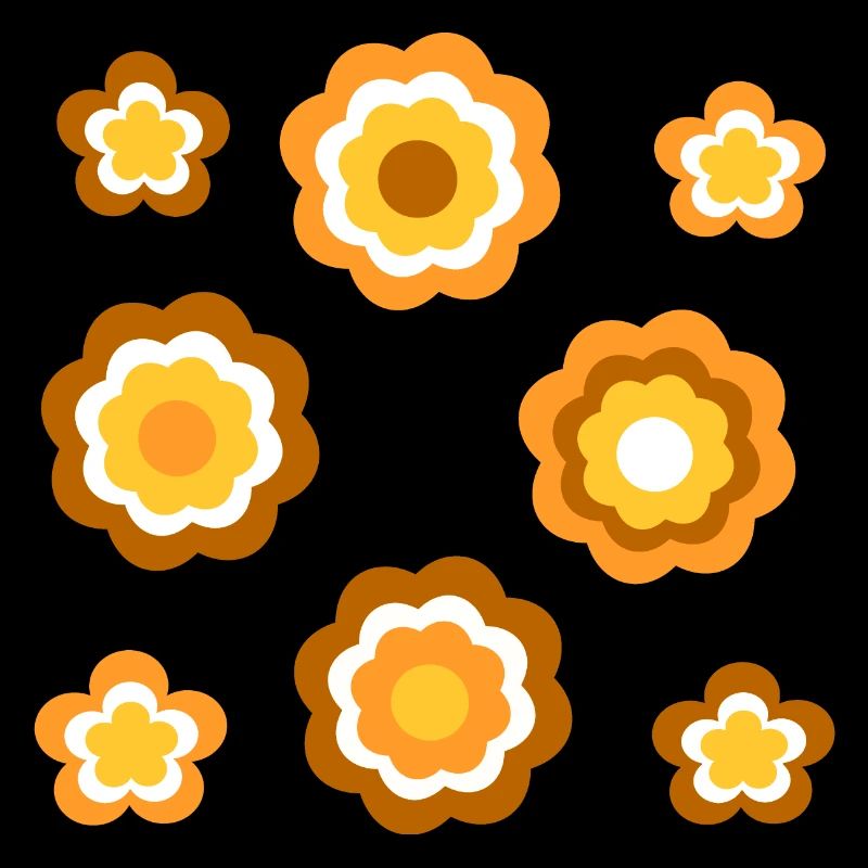70er Jahre Blume Muster Retro
