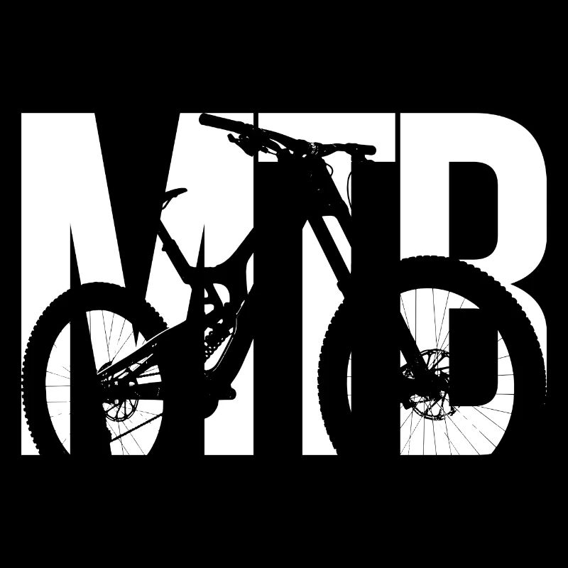 Fahrrad-Silhouette mit fetter Schrift