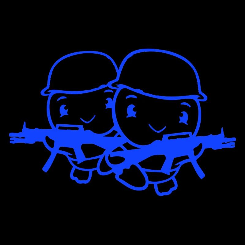 2 Enten Soldat Armee Berufssoldat Helm Waffe rennt
